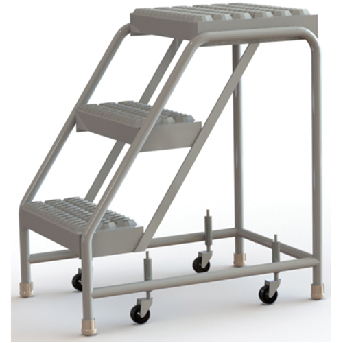 &eacute;chelles roulantes, 3 marches, Largeur de la marche 16", Hauteur de la plateforme 30", Aluminium Distribution Jean Lapalme