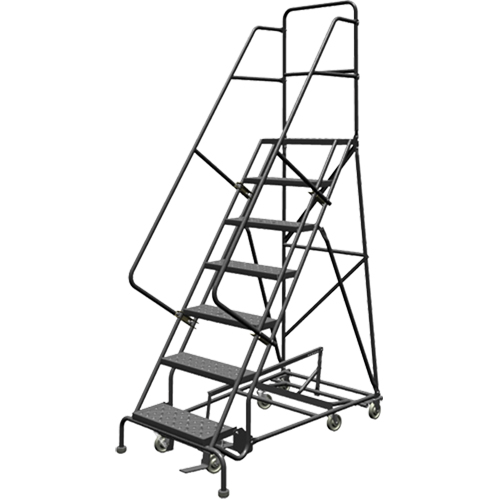 &eacute;chelles roulantes multidirectionnelles, 7 marches, Largeur de la marche 24", Hauteur de la plateforme 70", Acier Distribution Jean Lapalme