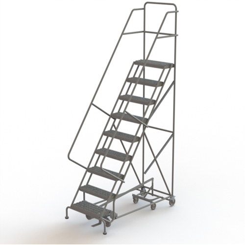 &eacute;chelles roulantes multidirectionnelles, 9 marches, Largeur de la marche 24", Hauteur de la plateforme 90", Acier Distribution Jean Lapalme