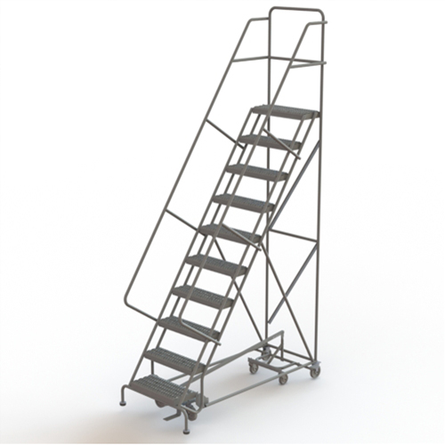 &eacute;chelles roulantes multidirectionnelles, 10 marches, Largeur de la marche 24", Hauteur de la plateforme 100", Acier Distribution Jean Lapalme