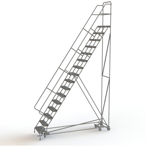&eacute;chelles roulantes multidirectionnelles, 16 marches, Largeur de la marche 24", Hauteur de la plateforme 160", Acier Distribution Jean Lapalme