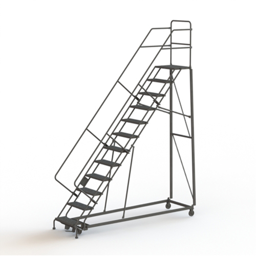 Heavy Duty Safety Slope Ladder, 12 Steps, Serrated, 50° Incline, 120" High Distribution Jean Lapalme