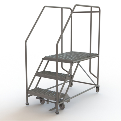 Plateforme de travail mobile, Acier, 3 Marches, 30" ha, 35" p, 24" Marche, Stri&eacute; Distribution Jean Lapalme