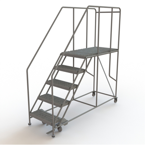 Plateforme de travail mobile, Acier, 5 Marches, 50" ha, 47" p, 24" Marche, Stri&eacute; Distribution Jean Lapalme