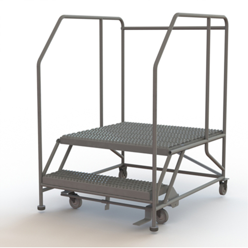 Plateforme de travail mobile, Acier, 2 Marches, 20" ha, 36" p, 36" Marche, Stri&eacute; Distribution Jean Lapalme