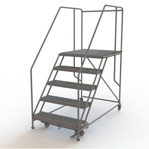 Plateforme de travail mobile, Acier, 5 Marches, 50" ha, 36" p, 36" Marche, Stri&eacute; Distribution Jean Lapalme