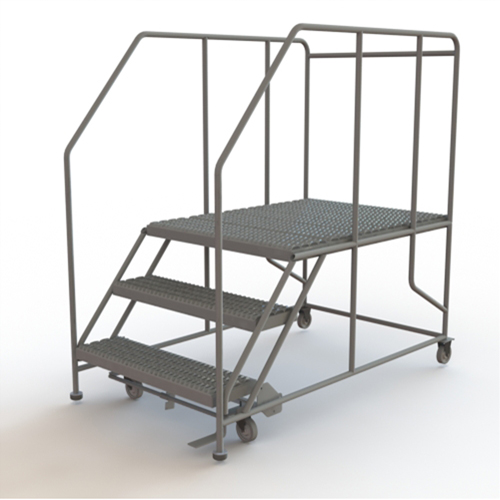 Plateforme de travail mobile, Acier, 3 Marches, 30" ha, 48" p, 36" Marche, Stri&eacute; Distribution Jean Lapalme