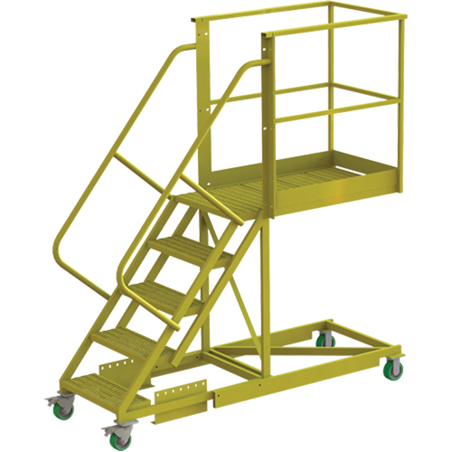 Cantilever Rolling Ladder, Supported, 5 Steps, 40" Platform Depth, 50" Platform Height Distribution Jean Lapalme