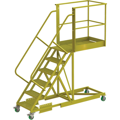 Cantilever Rolling Ladder, Supported, 6 Steps, 40" Platform Depth, 60" Platform Height Distribution Jean Lapalme