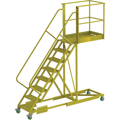 Cantilever Rolling Ladder, Supported, 8 Steps, 40" Platform Depth, 80" Platform Height Distribution Jean Lapalme