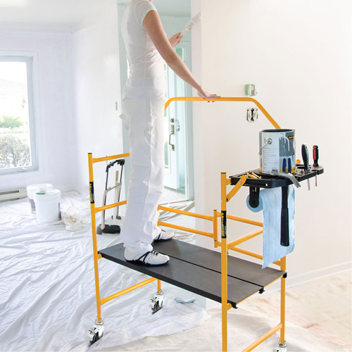 Jobsite Series 4' Safety Rail & Tool Shelf Scaffold Kit, Steel Frame, 49-1/2" D x 57-3/4" H Distribution Jean Lapalme