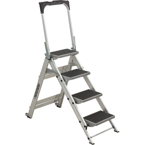 &eacute;chelle escabeau avec roues pivotantes, 4 marches, 44,25" x 22,13" x Hauteur 59" Distribution Jean Lapalme