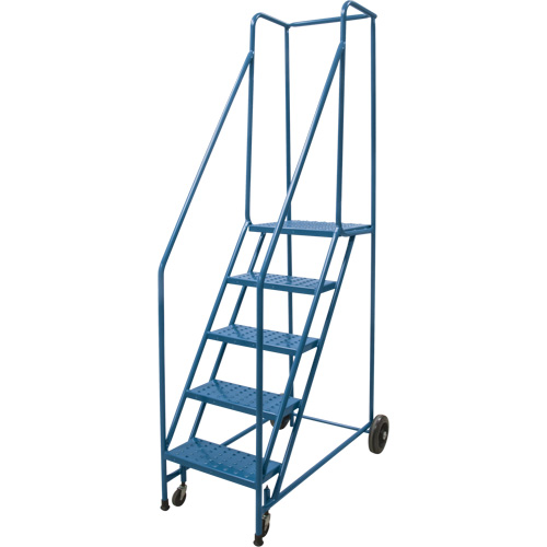 Escabeau roulant, 5 marches, Largeur de la marche 18", Hauteur de la plateforme 46", Acier Distribution Jean Lapalme