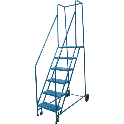 Escabeau roulant, 6 marches, Largeur de la marche 18", Hauteur de la plateforme 55", Acier Distribution Jean Lapalme