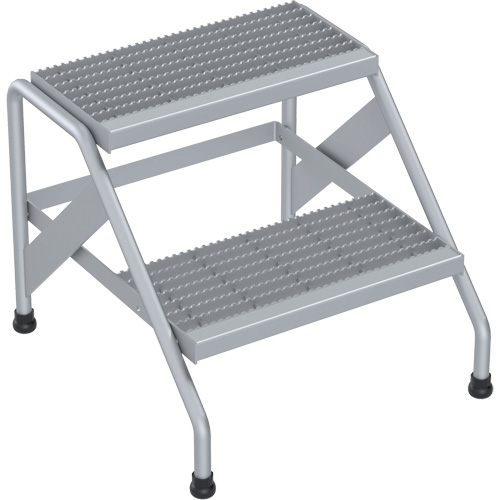 Escabeau en aluminium, 2 marche(s), 22-13/16" la x 24-9/16" lo x 20" h, Capacit&eacute; 500 lb Distribution Jean Lapalme
