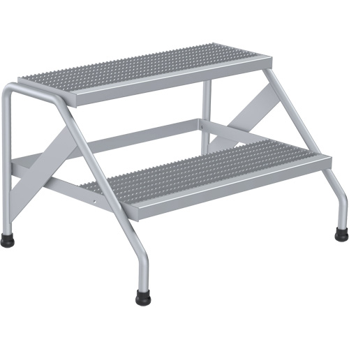 Aluminum Step Stand, 2 Step(s), 32-13/16" W x 24-9/16" L x 20" H, 500 lbs. Capacity Distribution Jean Lapalme