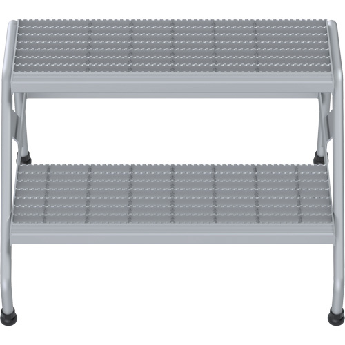 Aluminum Step Stand, 2 Step(s), 32-13/16" W x 24-9/16" L x 20" H, 500 lbs. Capacity Distribution Jean Lapalme