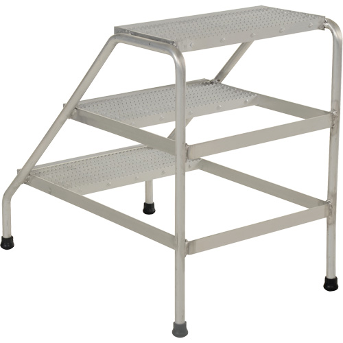Escabeau en aluminium, 3 marche(s), 22-13/16" la x 34-9/16" lo x 30" h, Capacit&eacute; 500 lb Distribution Jean Lapalme