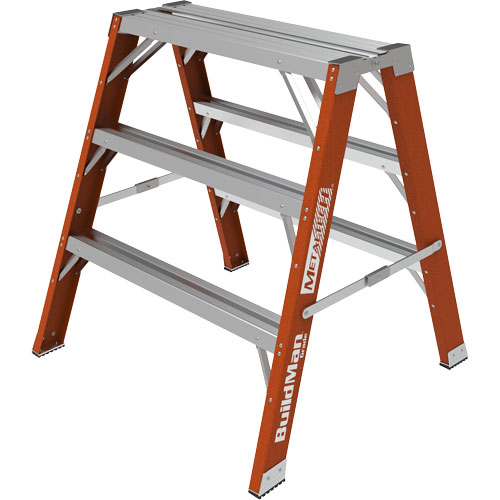 Escabeau chevalet &eacute;tabli Buildman, 3' ha x 34,75" la x 33,25" pr, Capacit&eacute; de 300 lb, Fibre de verre Distribution Jean Lapalme