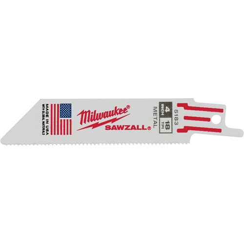 Lame de scie alternative Sawzall, Bim&eacute;tal, 18 Dents par pouce, 4" lo x 3/4" la Distribution Jean Lapalme