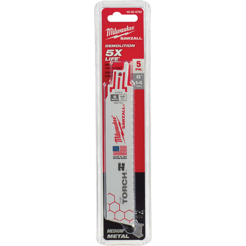 Lames The Torch Sawzall, Bim&eacute;tal, 14 Dents par pouce, 6" lo x 1" la Distribution Jean Lapalme