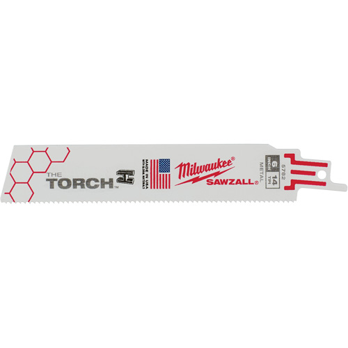 Lames The Torch Sawzall, Bim&eacute;tal, 14 Dents par pouce, 6" lo x 1" la Distribution Jean Lapalme