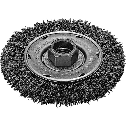 Disque m&eacute;tallique &agrave; fils torsad&eacute;s, Dia. 4", Fils 0,02", Arbre 5/8"-11, Acier inoxydable Distribution Jean Lapalme