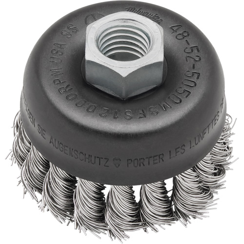 Knot Wire Cup Brush, 3" Dia. x 5/8"-11 Arbor Distribution Jean Lapalme