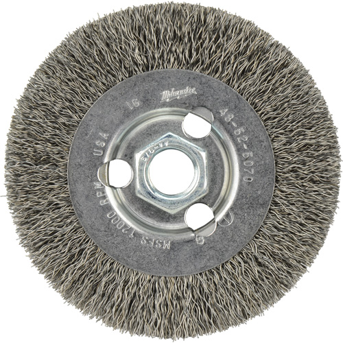 Crimped Wire Wheel, 4" Dia., 0.12" Fill, 5/8"-11 Arbor Distribution Jean Lapalme