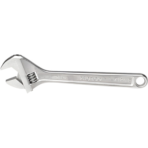 Adjustable Wrench, 12-1/8" L, 1-19/32" Max Width, Chrome Distribution Jean Lapalme