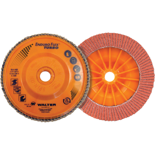 Enduro-Flex Turbo Flap Disc, 4-1/2" x 5/8"-11, Type 27S, 36/60 Grit, Ceramic Distribution Jean Lapalme
