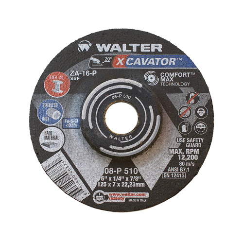 XCAVATOR Grinding Wheel, 5" x 1/4", 7/8"/5/8"-11 Arbor, Zirconium, Type 27 Distribution Jean Lapalme