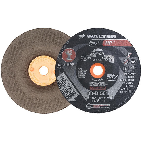 HP Spin-On Grinding Wheel, 5" x 1/4", 5/8"-11 Arbor, Type 28S Distribution Jean Lapalme