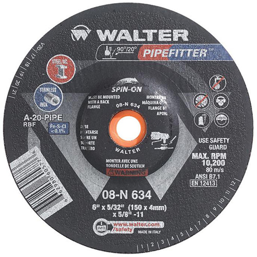 Meule PIPEFITTER, 6" x 5/32", Oxyde d'aluminium, Type 27 Distribution Jean Lapalme