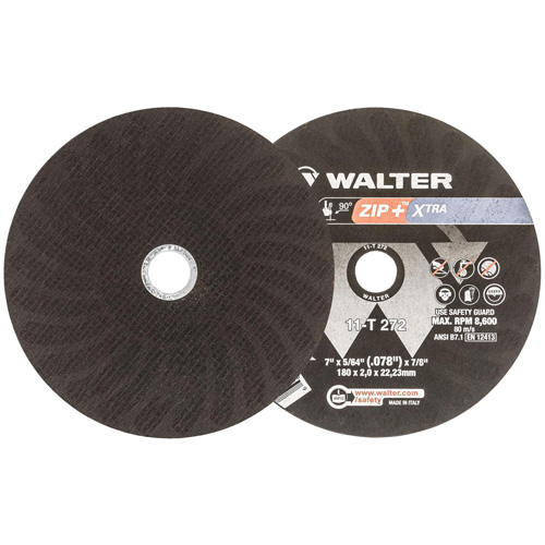 Zip+Xtra Heavy-Duty Cut-Off Wheel, 7" x 5/64", 7/8" Arbor, Type 1, Aluminum Oxide, 8600 RPM Distribution Jean Lapalme