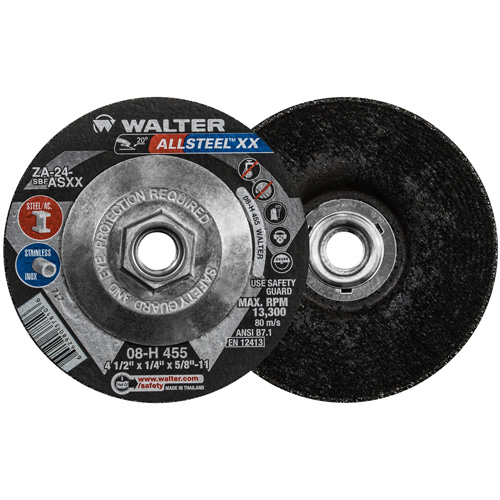 Meule HP XX, 4-1/2" x 1/4", Arbre 5/8"-11, Oxyde d'aluminium, Type 27 Distribution Jean Lapalme