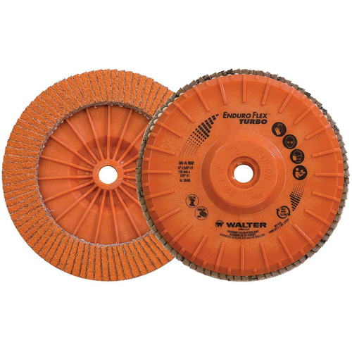Enduro-Flex Turbo Flap Disc, 6" x 5/8"-11, Type 27S, 36/60 Grit, Ceramic Distribution Jean Lapalme