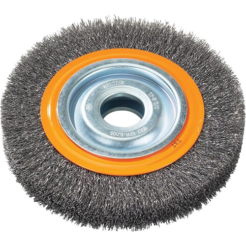Brosses rotatives &agrave; fils torsad&eacute;s d'&eacute;tabli, 6" dia., Fils 0,0118", Arbre 1/2" - 1/4" Distribution Jean Lapalme