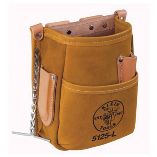 Tool Pouch, Tool Holder, Leather, 5 Pockets Distribution Jean Lapalme