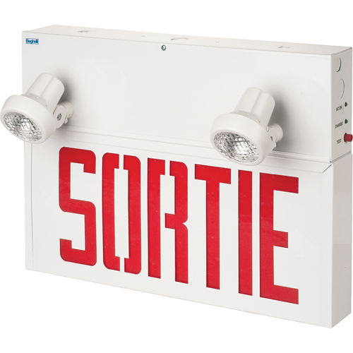 Enseignes/lampes combin&eacute;es Stella - Sortie, DEL, &agrave; raccordement fixe, 17-1/2" lo x 12-1/2" la, Français Distribution Jean Lapalme