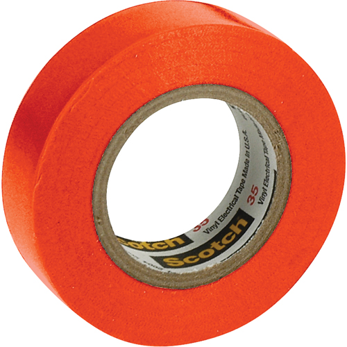 Rubans en vinyle pour codage en couleurs 35 Scotch, 12,7 mm (1/2") x 20,1 m (66'), Orange, 7 mils Distribution Jean Lapalme