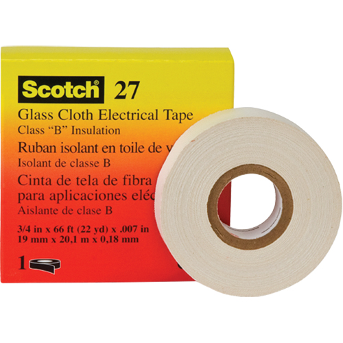 Scotch&reg; 27 Glass Cloth Electrical Tape, 19 mm (3/4") W x 20 m (66') L Distribution Jean Lapalme