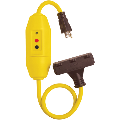 Cordons &agrave; trois prises avec disjoncteur de fuite &agrave; la terre, 120 V, 15 A, Cordon de 2' Distribution Jean Lapalme