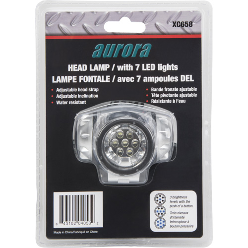 Lampe frontale, DEL, 28 lumens, 20 hres de fonctionnement, piles AAA Distribution Jean Lapalme