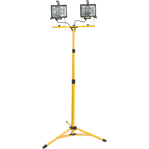 Twin-Head Work Light, Halogen, 500 W, 16000 Lumens, Steel Housing Distribution Jean Lapalme