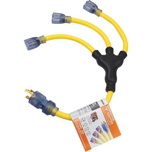 Adaptateurs pour g&eacute;n&eacute;ratrice, Ext&eacute;rieur, STOW, AWG 12/3, 30 A, 3 prise(s), 2' Distribution Jean Lapalme