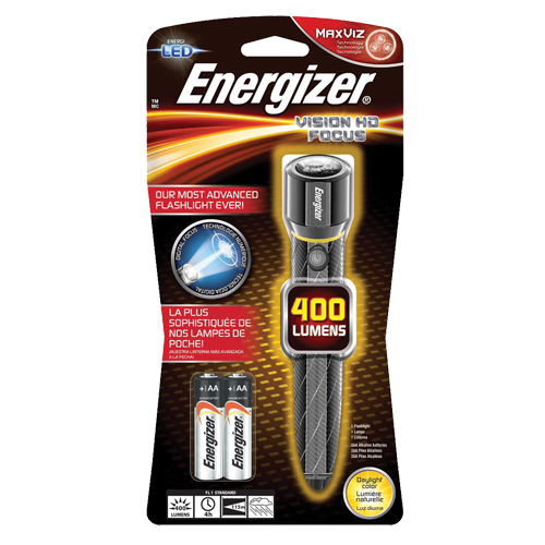 Vision HD Flashlight, LED, 400 Lumens, AA Batteries Distribution Jean Lapalme