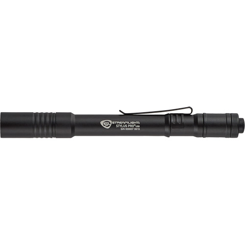 Lampe de poche stylo USB Stylus Pro, DEL, 350 lumens, Corps en Aluminium, piles Rechargeable, Compris Distribution Jean Lapalme