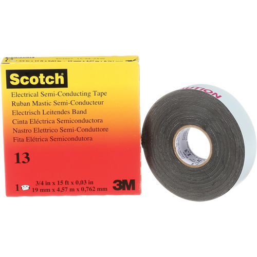 Scotch&reg; Electrical Semi-Conducting Tape, 19 mm (3/4") x 4.6 m (15'), Black, 30 mils Distribution Jean Lapalme