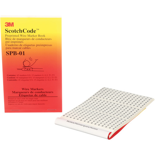 Livret d'&eacute;tiquettes pour le marquage de fils pr&eacute;imprim&eacute;es ScotchCode Distribution Jean Lapalme